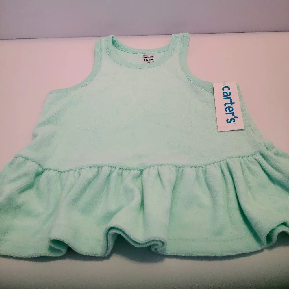 CARTER'S 3T LT MINT SHADE RACERBACK PEPLUM TOP-TRENDY TODDLER SUMMER/BEACH WEAR